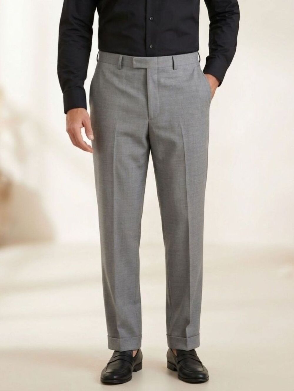Vintage 80s Towncraft Dacron Wool Dress Pants Trousers - Grey Modern Fits 40